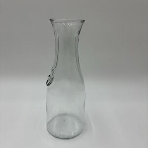 One-Half Litre Clear Glass Wine Carafe, 8 1/2" Tall, Grape Design on Bottom